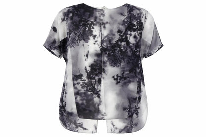 River Island Womens Grey Polyester Basic Blouse Size 10 Round Neck - Sheer
