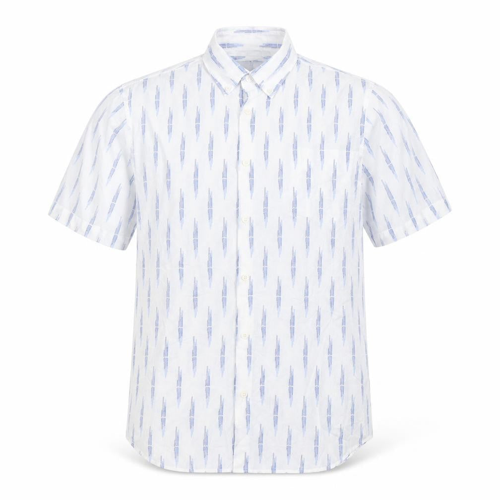 Marks & Spencer Mens White Cotton Button-Up Size L Collared Button