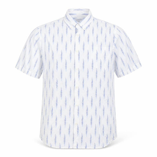 Marks & Spencer Mens White Cotton Button-Up Size L Collared Button