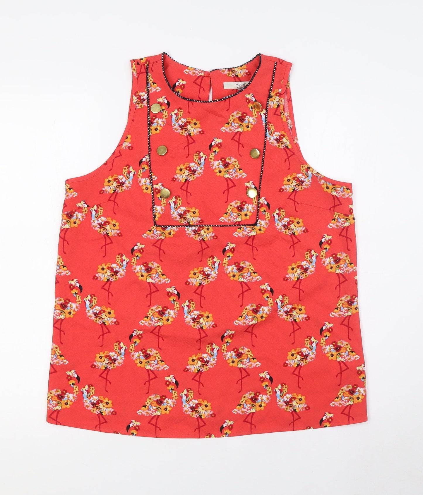 NEXT Womens Multicoloured Floral Polyester Camisole Tank Size 12 Round Neck - Flamingos