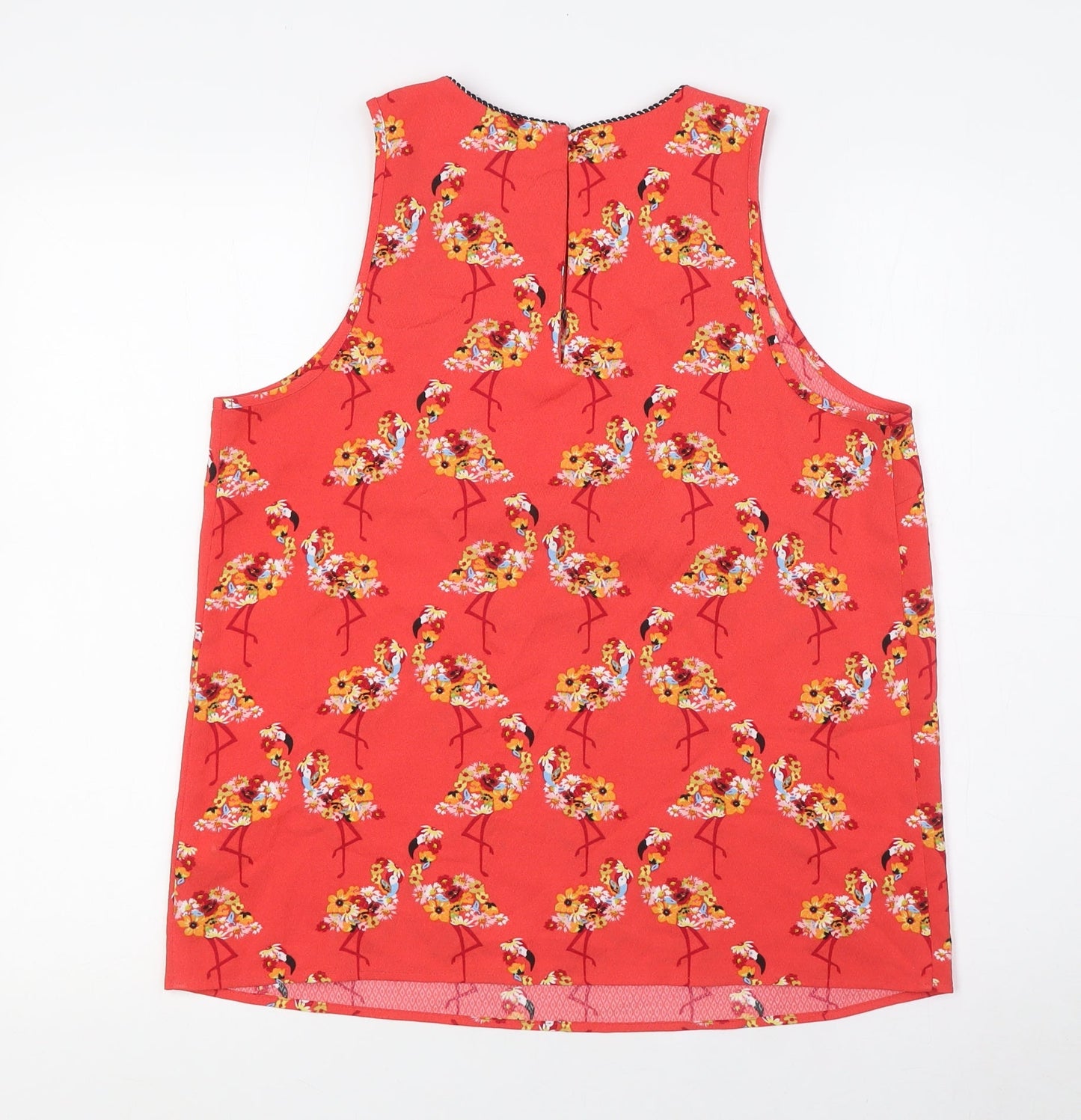 NEXT Womens Multicoloured Floral Polyester Camisole Tank Size 12 Round Neck - Flamingos