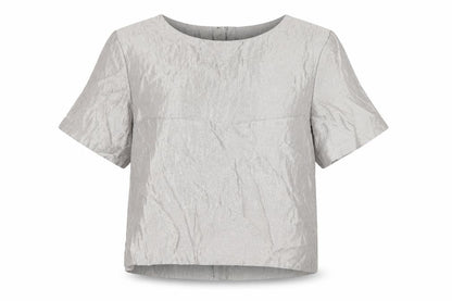 H&M Womens Grey Viscose Basic Blouse Size 8 Round Neck