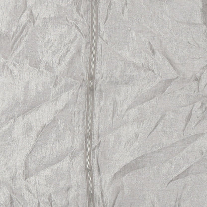 H&M Womens Grey Viscose Basic Blouse Size 8 Round Neck