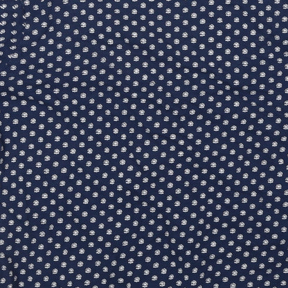 Marks & Spencer Womens Blue Floral Cotton Basic Blouse Size 12 Round Neck