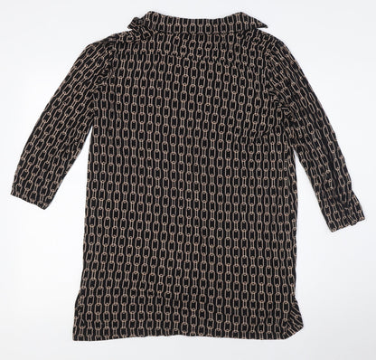 Back view of Principles women’s black polyester tunic blouse, size UK 14, v-neck