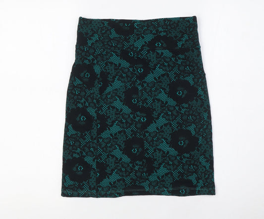 Divided Womens Black Polyester A-Line Skirt Size 10