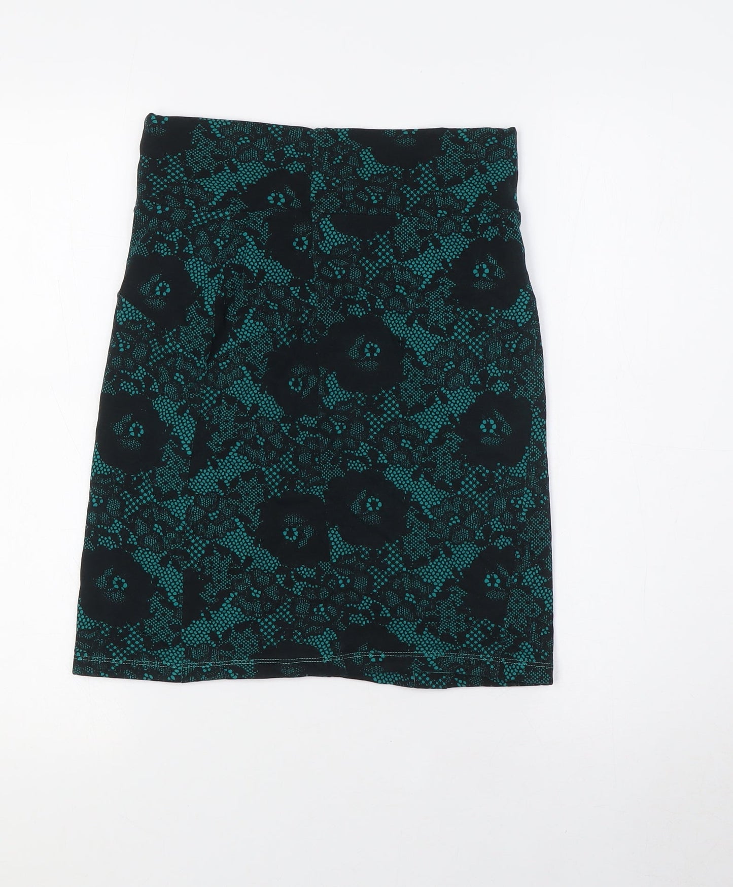 Divided Womens Black Polyester A-Line Skirt Size 10