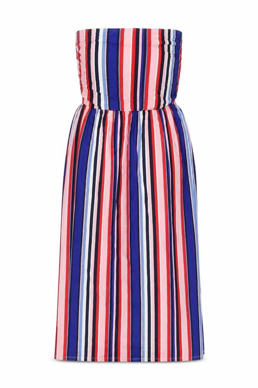 Oasis Womens Multicoloured Striped Viscose Shift Size S Off the Shoulder Pullover