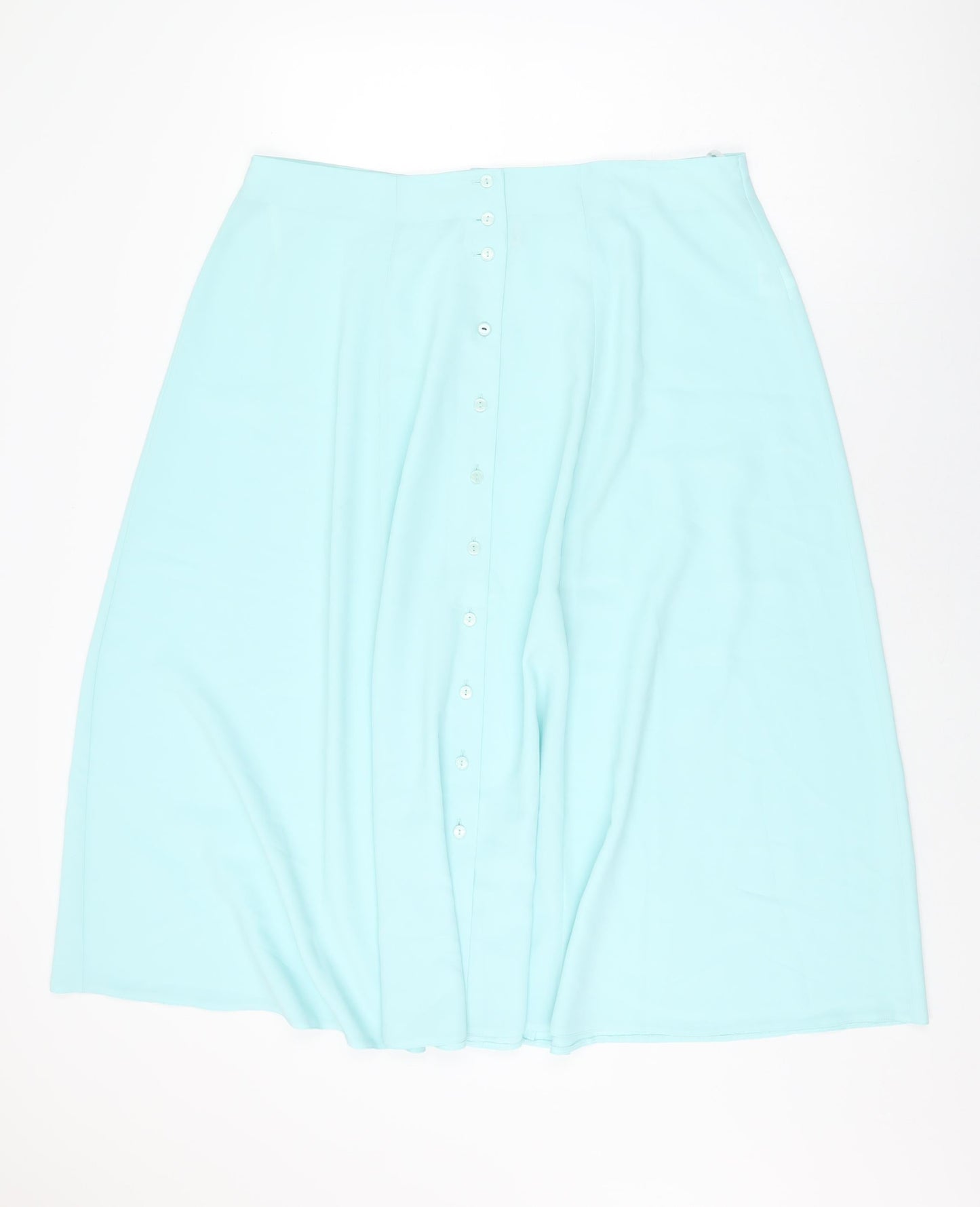 essence Womens Blue Polyester Swing Skirt Size 22 Button