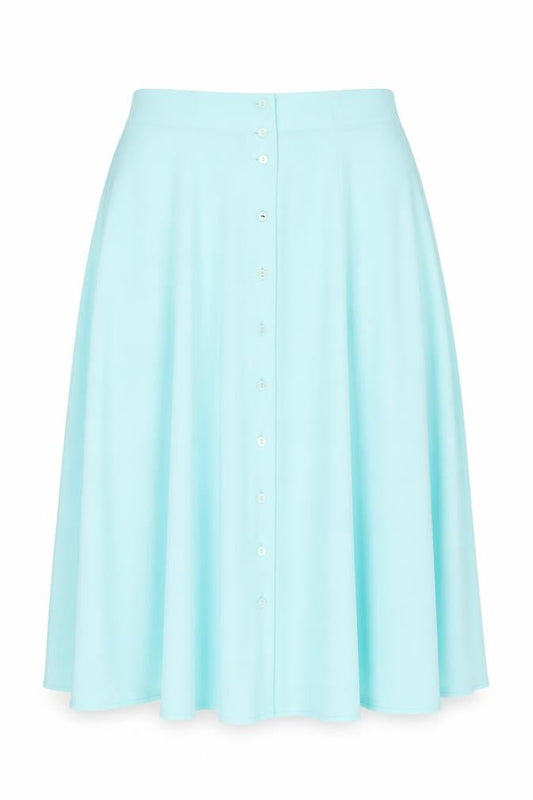 Essence Womens Blue Polyester Swing Skirt Size 22 Button