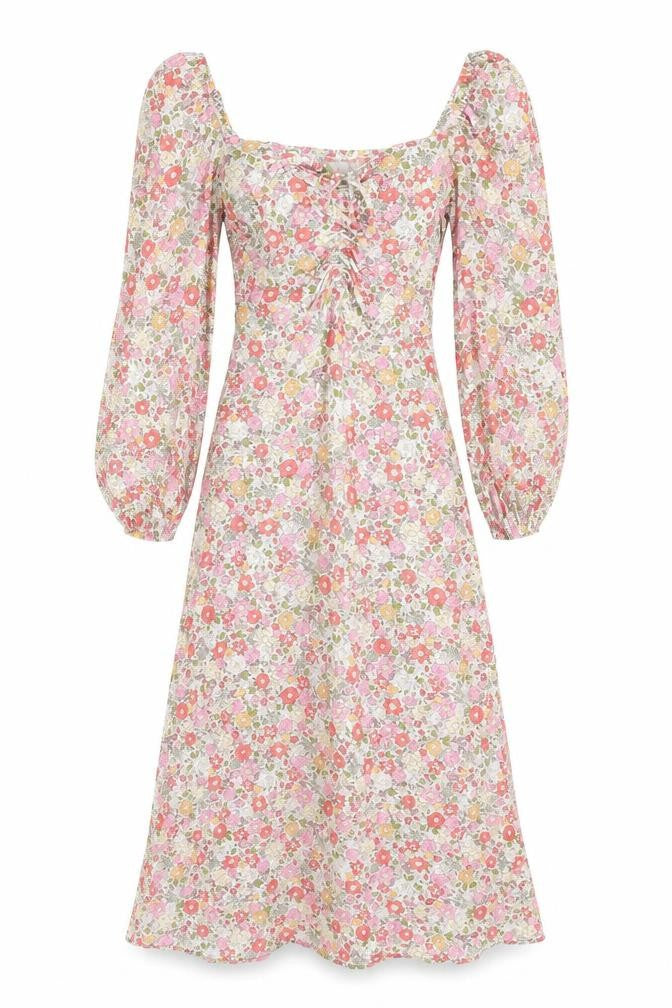 H&M Womens Multicoloured Floral Viscose A-Line Size XS Sweetheart Pullover