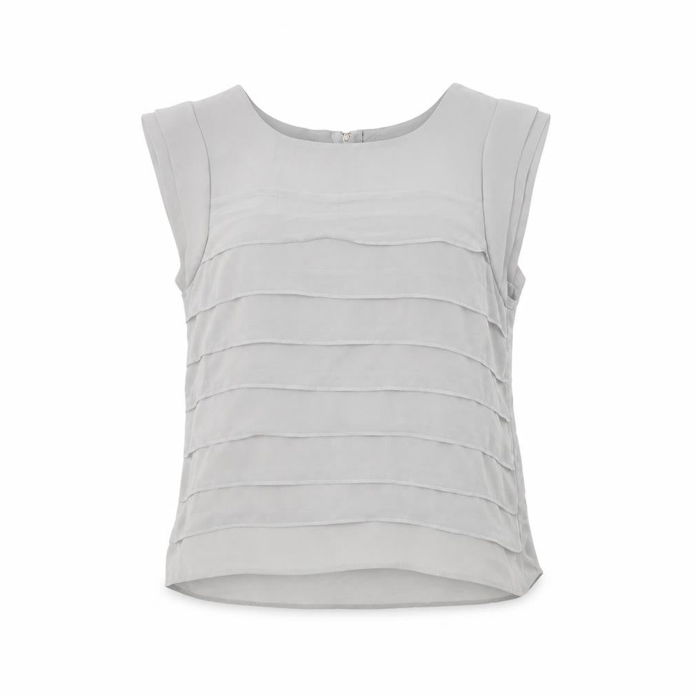 Hot Options Womens Grey Polyester Basic T-Shirt Size 10 Round Neck