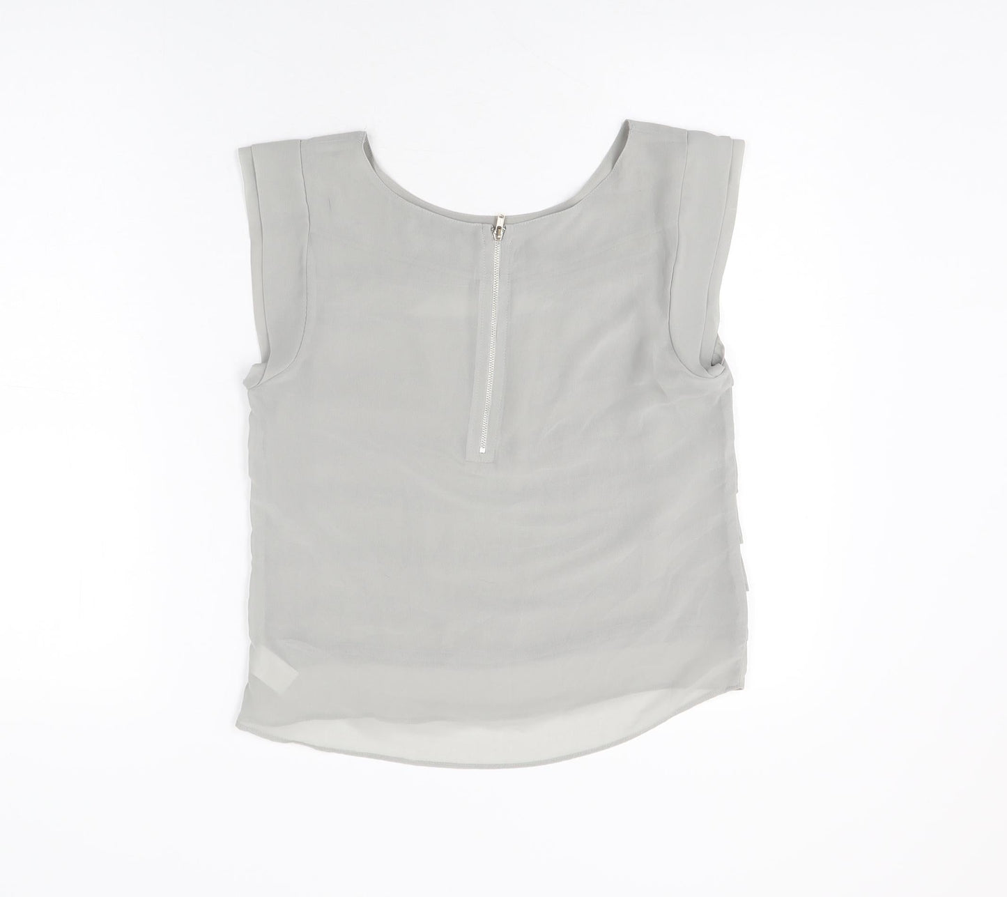 Hot Options Womens Grey Polyester Basic T-Shirt Size 10 Round Neck