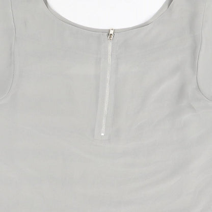 Hot Options Womens Grey Polyester Basic T-Shirt Size 10 Round Neck