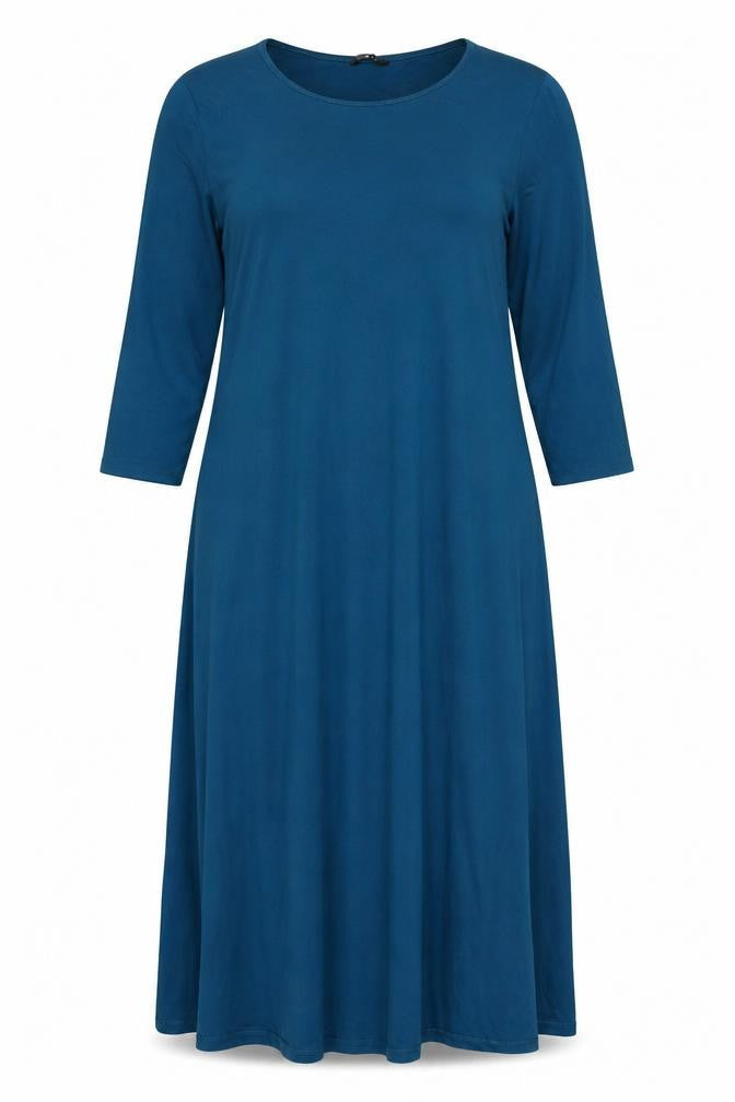 Roman Womens Blue Viscose A-Line Size 16 Round Neck Pullover