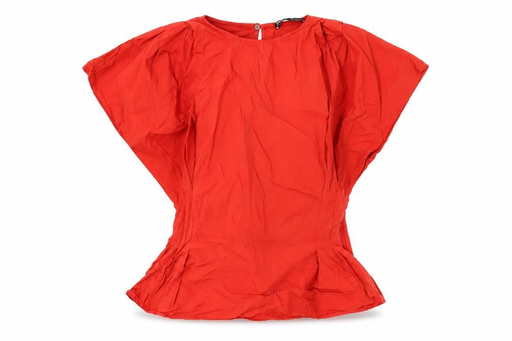 Zara Womens Red Cotton Basic T-Shirt Size S Round Neck