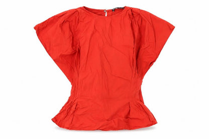 Zara Womens Red Cotton Basic T-Shirt Size S Round Neck