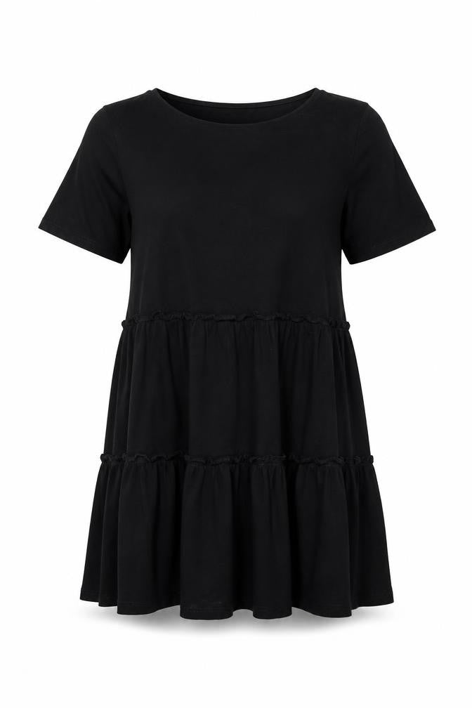 River Island Womens Black Cotton Shift Size 10 Round Neck Pullover