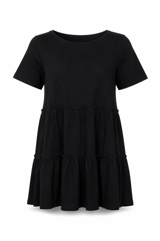 River Island Womens Black Cotton Shift Size 10 Round Neck Pullover
