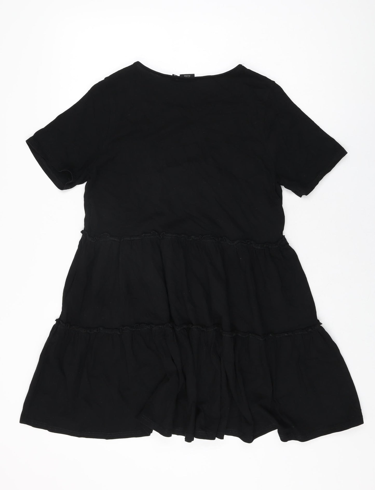 River Island Womens Black Cotton Shift Size 10 Round Neck Pullover