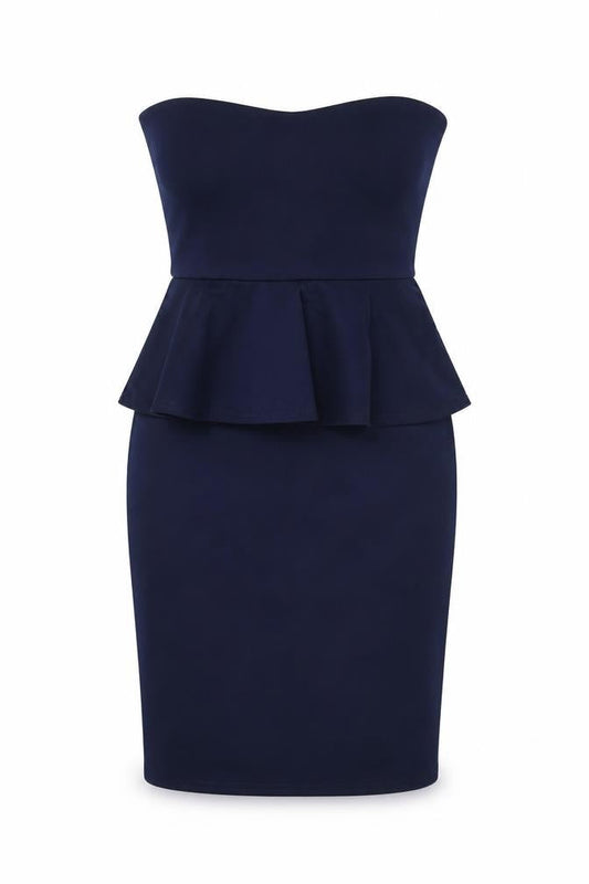 Boohoo Womens Blue Polyester Bodycon Size 12 Off the Shoulder Pullover