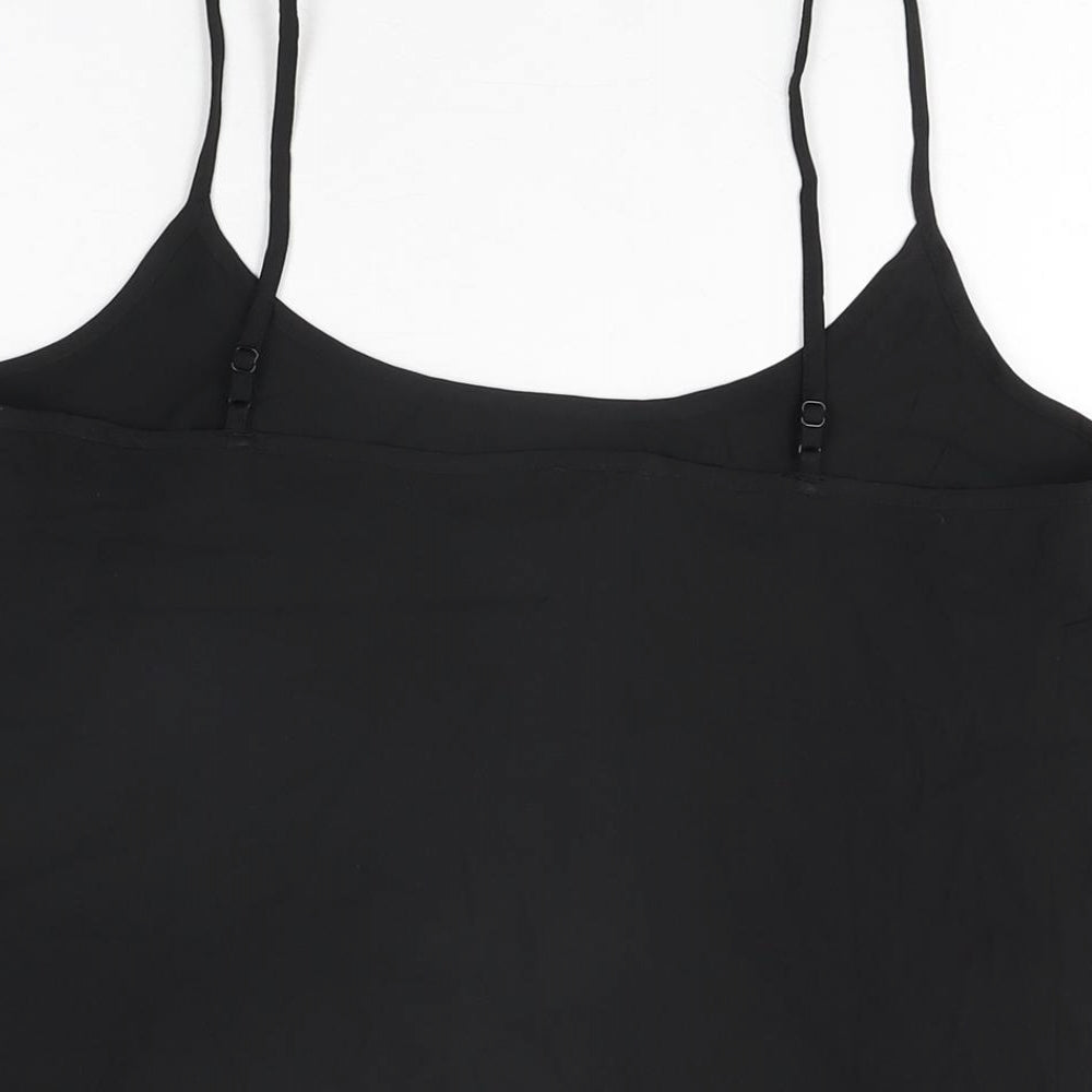 Marks and Spencer Womens Black Polyester Camisole T-Shirt Size 8 Scoop Neck