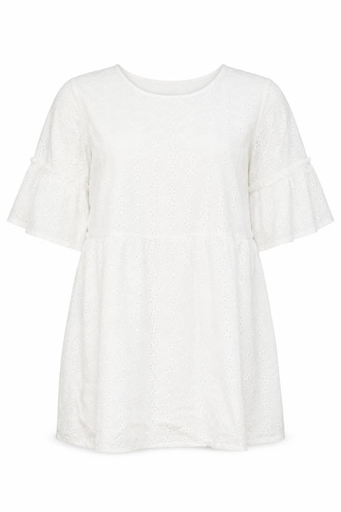 Boohoo Womens White Floral Cotton Shift Size 16 Round Neck Pullover