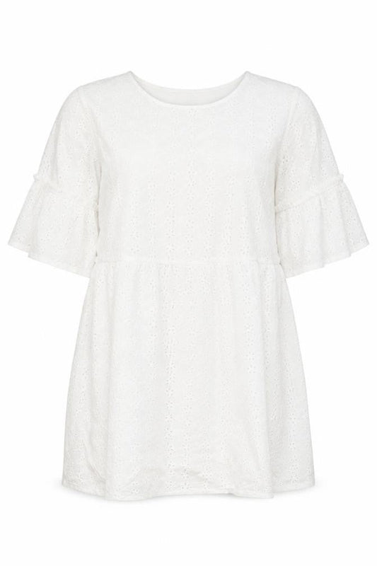 Boohoo Womens White Floral Cotton Shift Size 16 Round Neck Pullover
