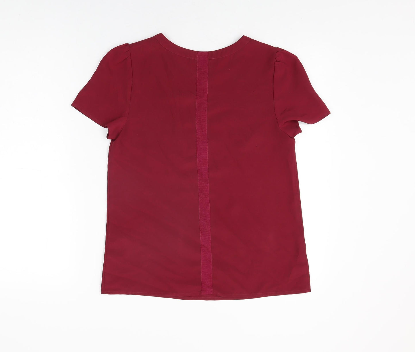 Oasis Womens Red Polyester Basic T-Shirt Size 8 Round Neck