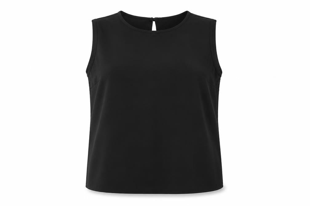 Warehouse Womens Black Polyester Basic T-Shirt Size 12 Round Neck