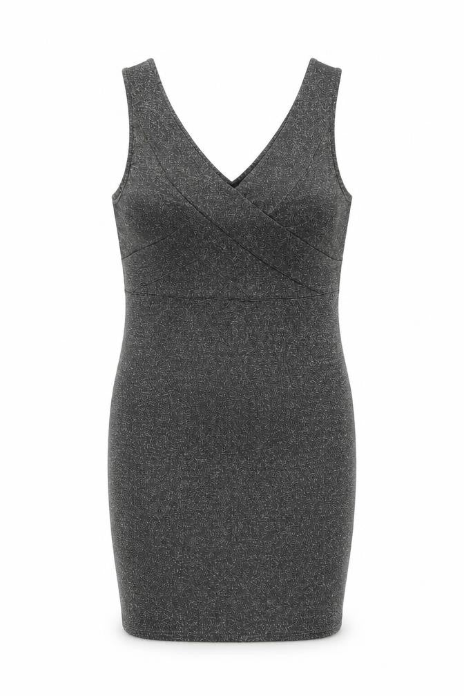 Be Beau Womens Grey Polyester Bodycon Size 16 V-Neck Pullover