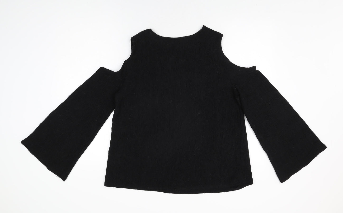 H&M Womens Black Polyester Basic T-Shirt Size M Round Neck