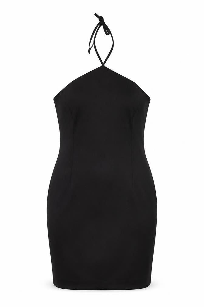 Richards Womens Black Polyester Bodycon Size 14 Halter Zip