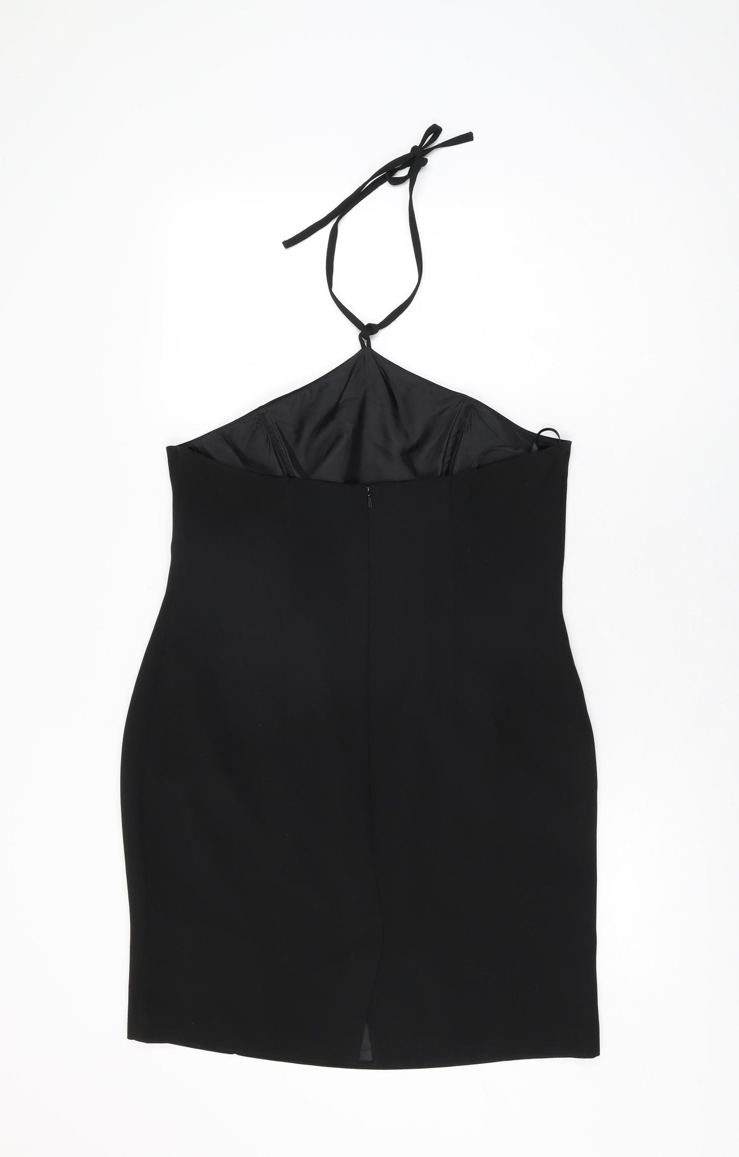 Richards Womens Black Polyester Bodycon Size 14 Halter Zip