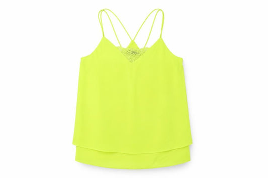 New Look Womens Green Polyester Camisole T-Shirt Size 10 V-Neck