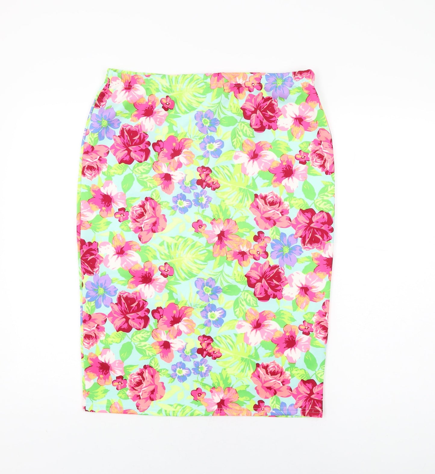Select Womens Blue Floral Polyester Straight & Pencil Skirt Size 16