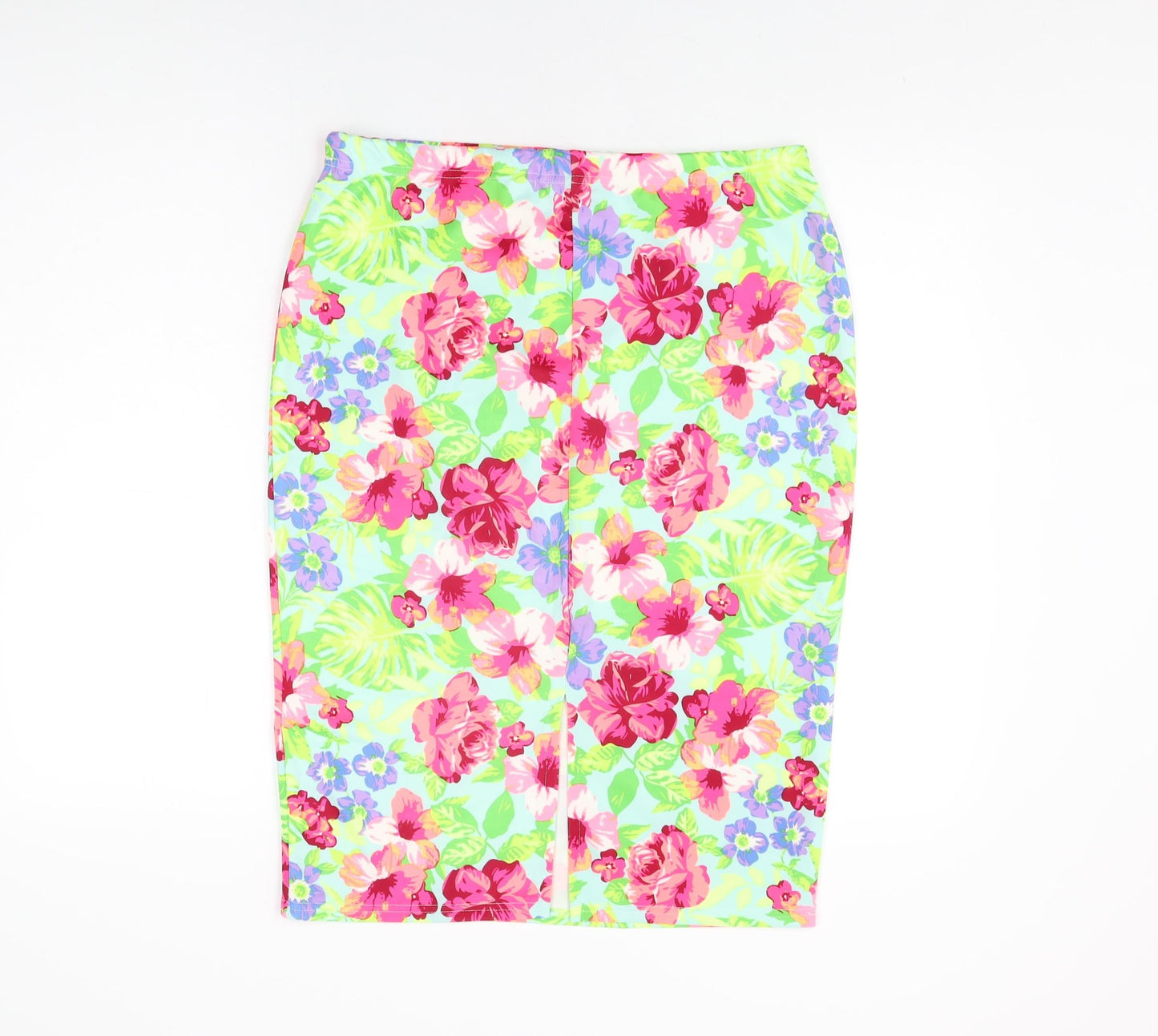 Select Womens Blue Floral Polyester Straight & Pencil Skirt Size 16