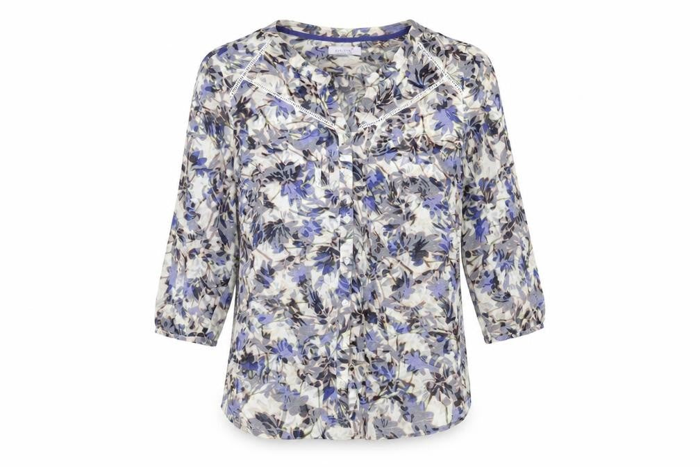 Per Una Womens Multicoloured Floral Cotton Basic Button-Up Size 16 V-Neck