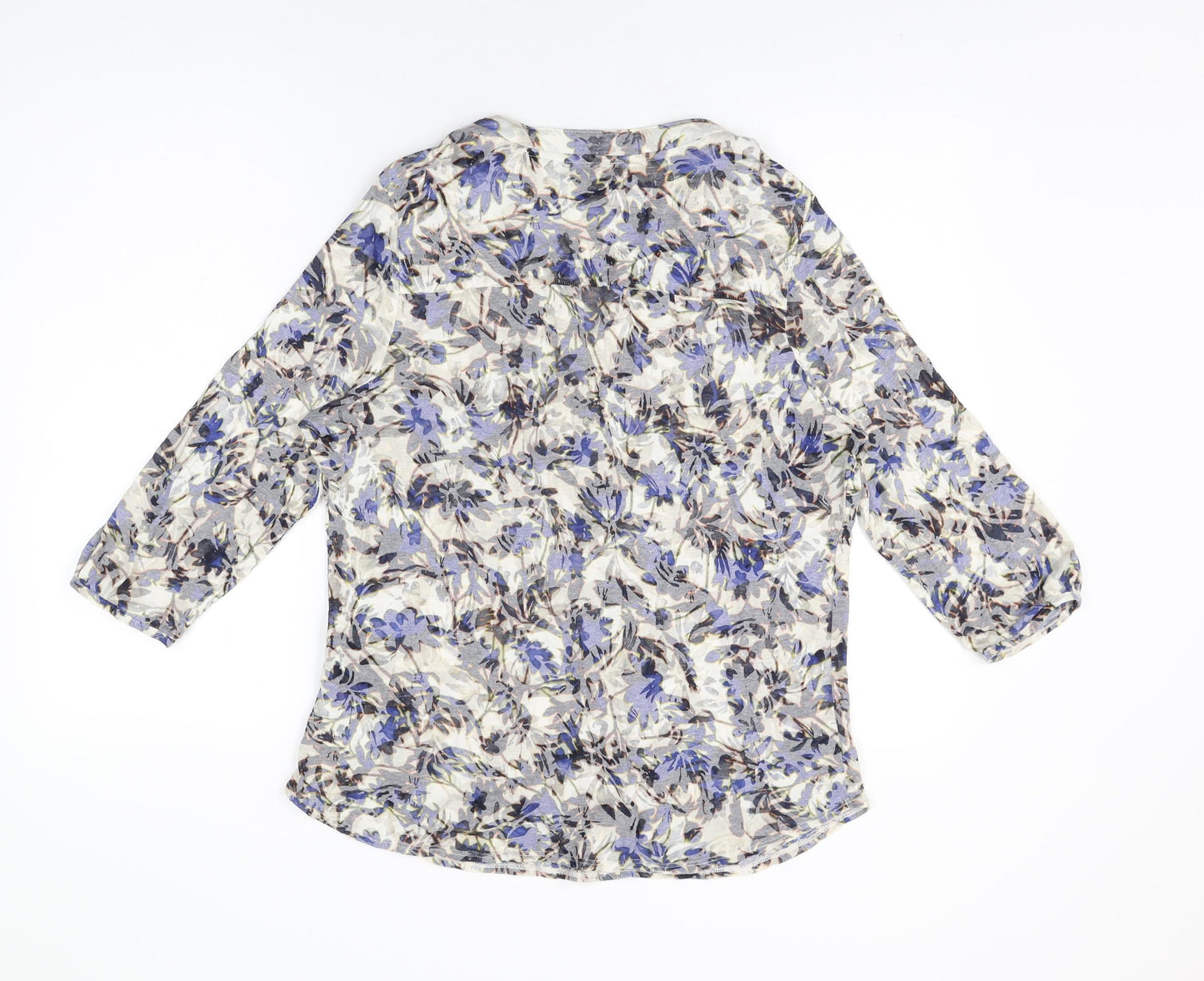 Per Una Womens Multicoloured Floral Cotton Basic Button-Up Size 16 V-Neck