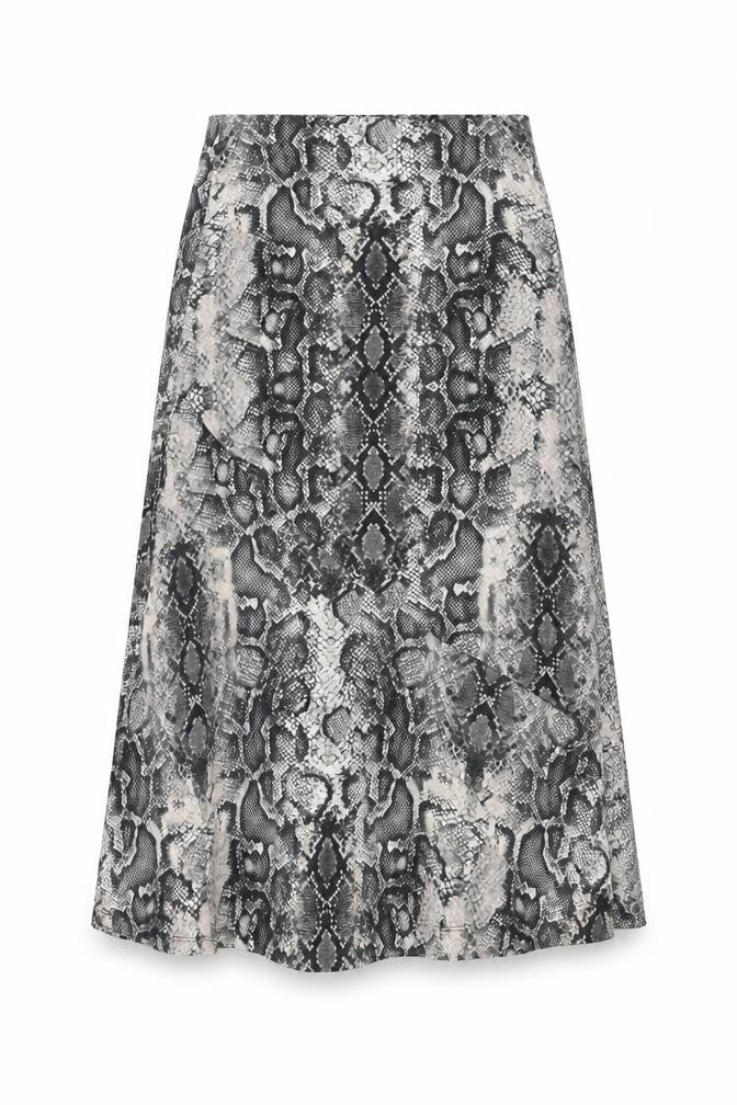 Oasis Womens Grey Animal Print Polyester Flare Skirt Size S - Snake Print