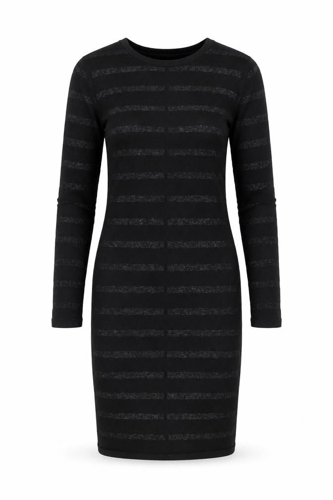 H&M Womens Black Viscose Bodycon Size S Round Neck Pullover