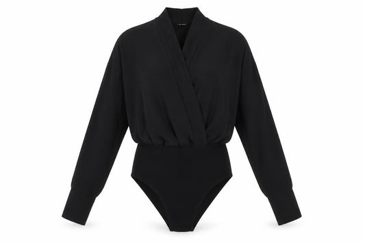Topshop Womens Black Polyester Bodysuit One-Piece Size 6 Snap