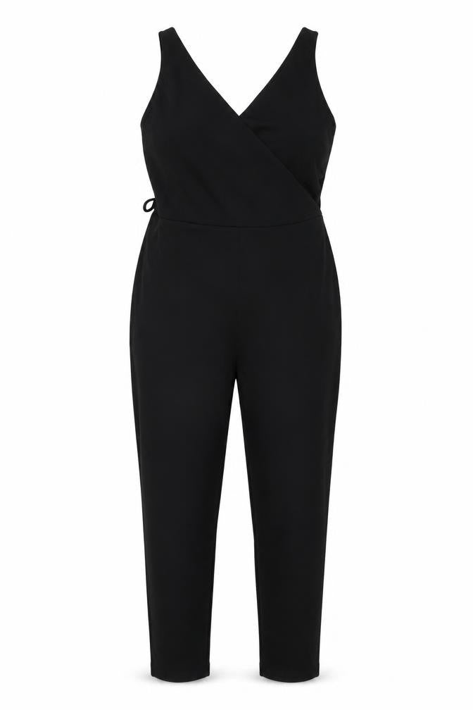 Girl in Mind Womens Black Polyester Jumpsuit One-Piece Size 12 L26 in Zip