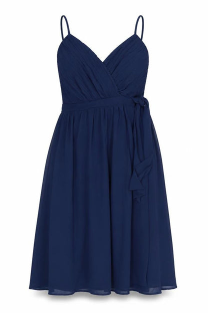 Boohoo Womens Blue Polyester A-Line Size 14 V-Neck Zip