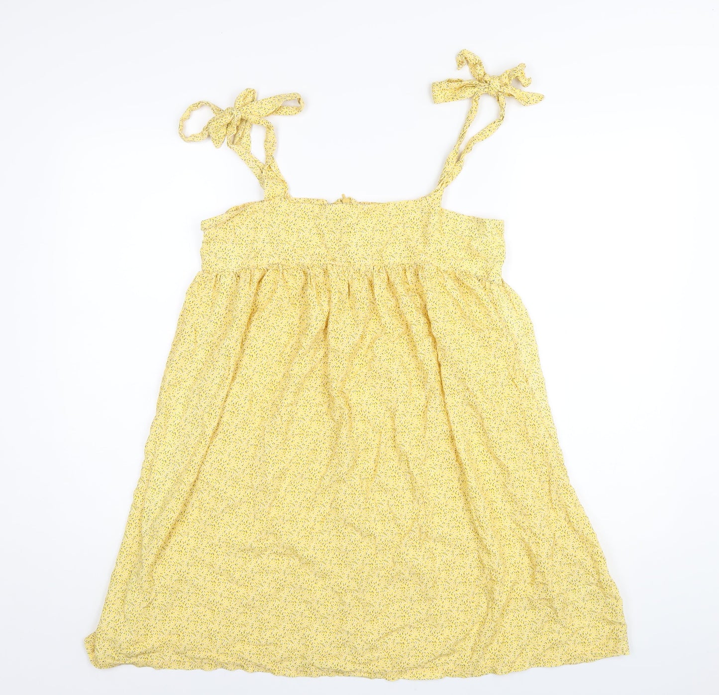 Urban renewal Womens Yellow Floral Viscose A-Line Size M Square Neck Zip