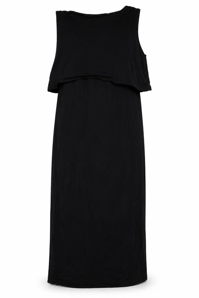 Boohoo Womens Black Viscose Maxi Size 16 Round Neck Pullover
