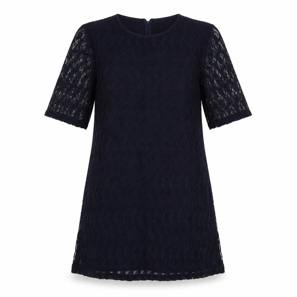 Mango Womens Blue Polyester A-Line Size M Round Neck Zip