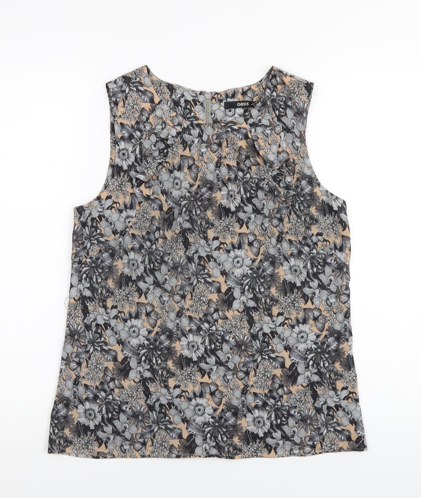 Oasis Womens Multicoloured Floral Polyester Basic Tank Size 12 One Shoulder