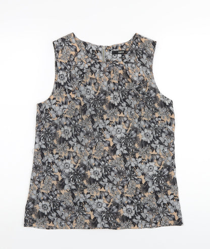 Oasis Womens Multicoloured Floral Polyester Basic Tank Size 12 One Shoulder