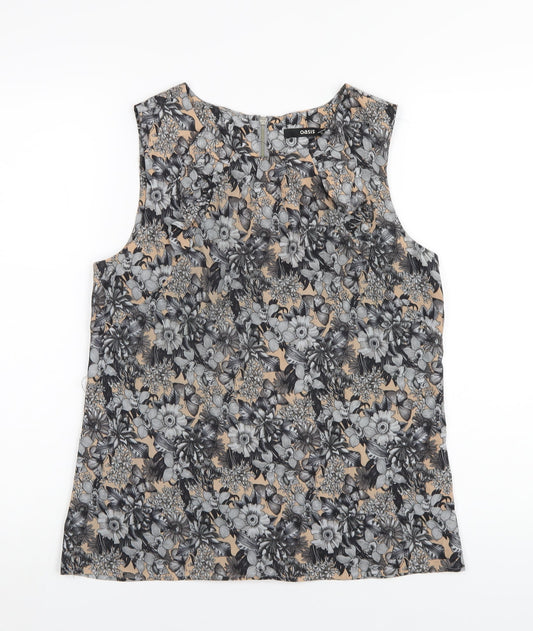 Oasis Womens Multicoloured Floral Polyester Basic Tank Size 12 One Shoulder